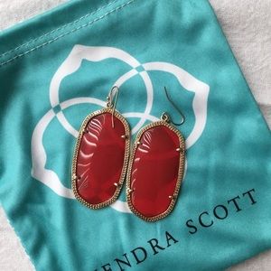 Kendra Scott - Danielle Gold Drop Earrings - Red